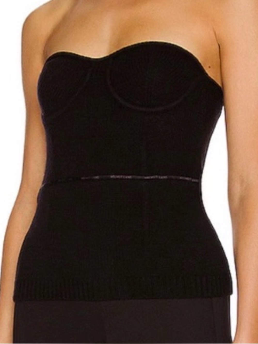 Helmut Lang Black Knit Strapless Bustier XS
